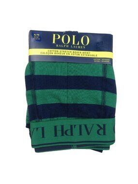 Polo Ralph Lauren Boxer Briefs Mens Size XL Green Navy Striped NEW FL501S
